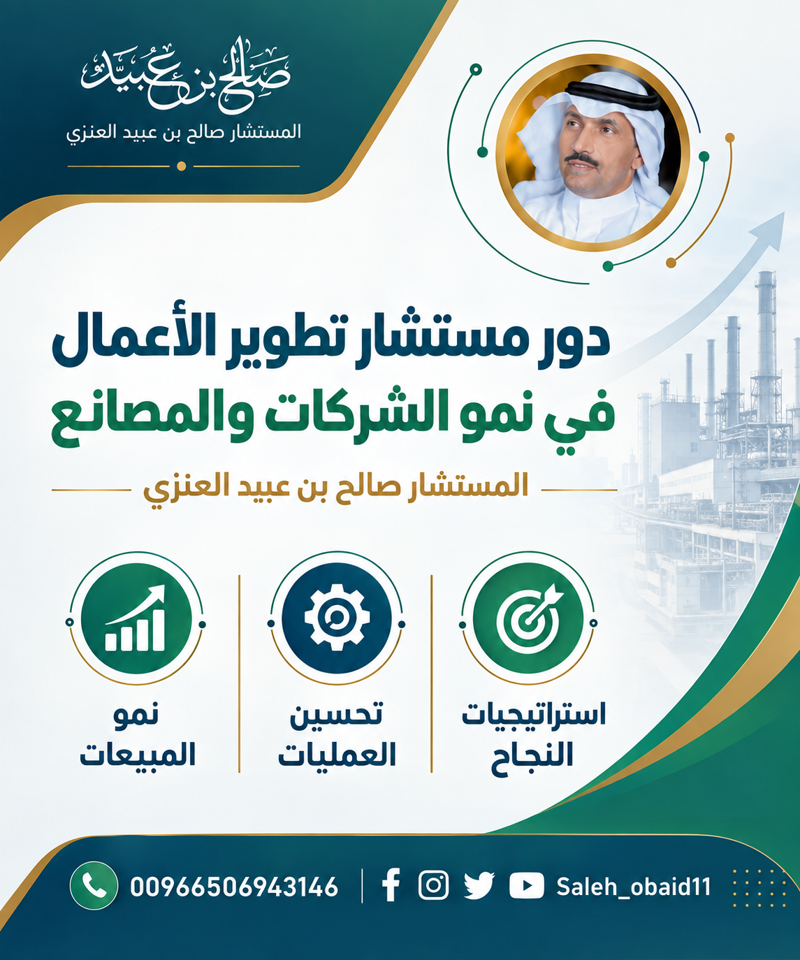 دور مستشار تطوير الأعمال في نمو الشركات والمصانع مع المستشار صالح بن عبيد العنزي